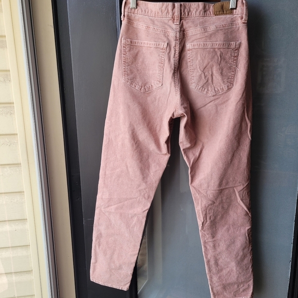American Eagle Corduroy Pants Size 2 Super Stretch Soft Pink Color Rise 11" In - Picture 3 of 10